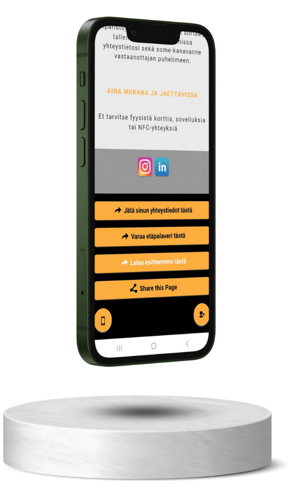 Linkit kaikkiin tärkeisiin sisältöihin. Ohjaa asiakas oikeaan paikkaan. Suorat linkit verkkosivuille, ajanavarauskalenteriin ja kampanjasivuihin tuovat liikenteen sinne, minne haluat.