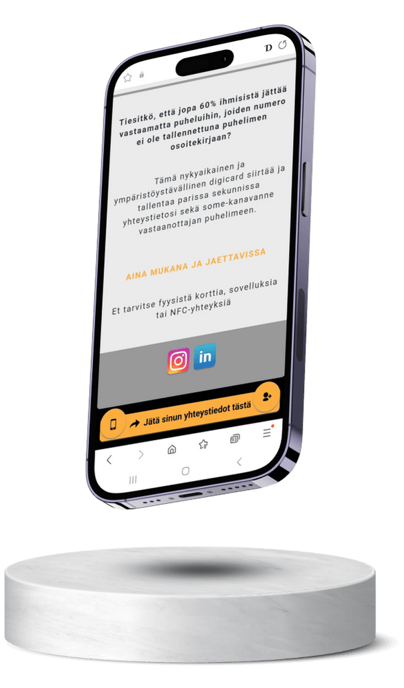 Kerro se viesti, mikä sinulle tärkein.Esittelyteksti kentässä voit kertoa tehtävästäsi, tuotteistasi, yrittyksestä tai vaikka meneillään olevasta tarjouksesta.