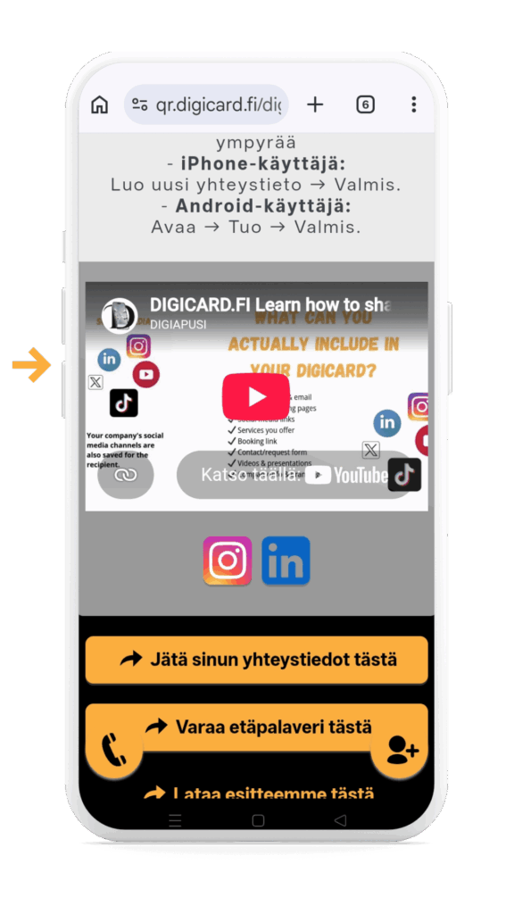 Upota YouTube-video suoraan DIGICARDiin ja esittele tuotteesi tai palvelusi kiinnostavasti.