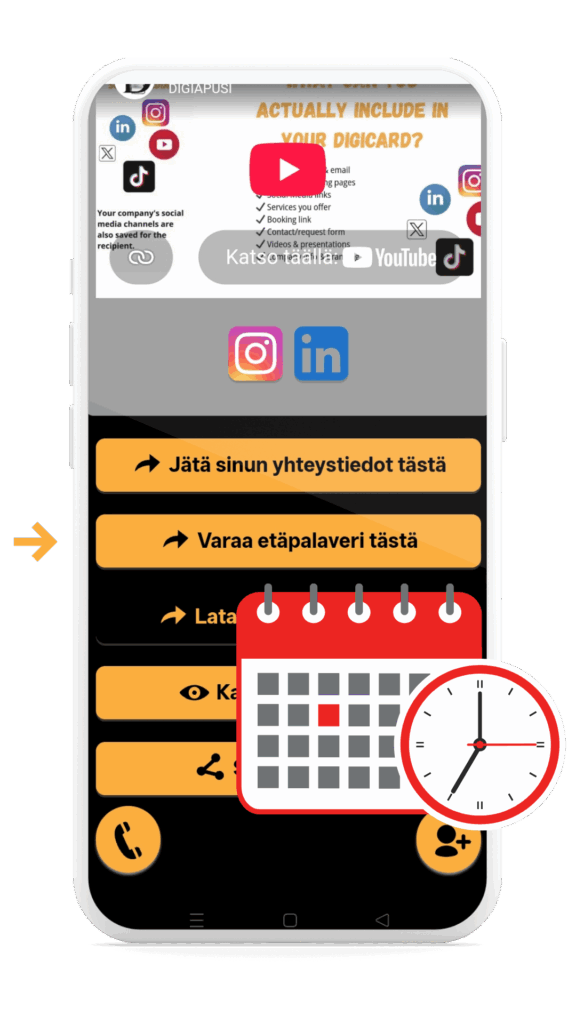 Vie asiakas yhdellä napautuksella ajanvarauskalenteriin ilman turhia välivaiheita.
