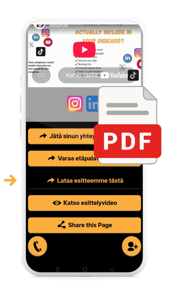 Esitteet, hinnastot ja muut PDF-tiedostot ovat ladattavissa talteen milloin tahansa.