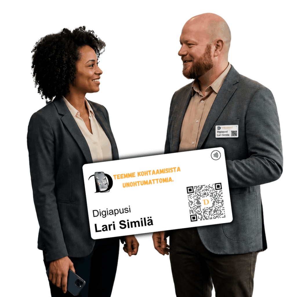 DIGICARD on yrittysten ilmeeseen brändättävä fyysinen nimikortti.